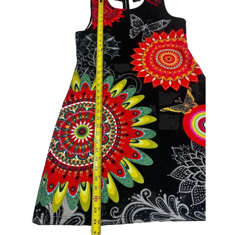 Papillon 60’s Dress Womens Medium Sleeveless Rhinestones Butterfly Colorful - Picture 5 of 8